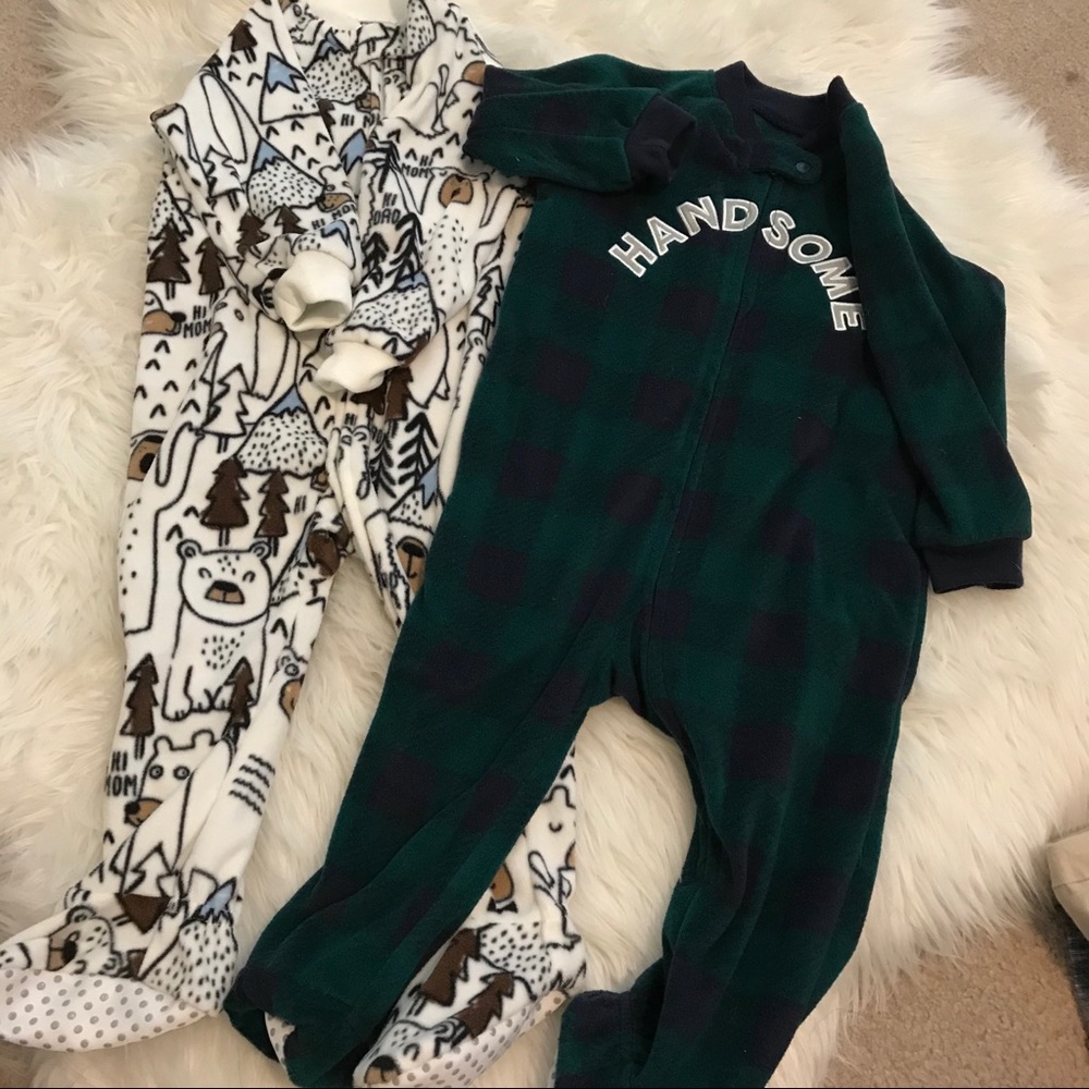 Animal print only Fleece Footed Pajamas